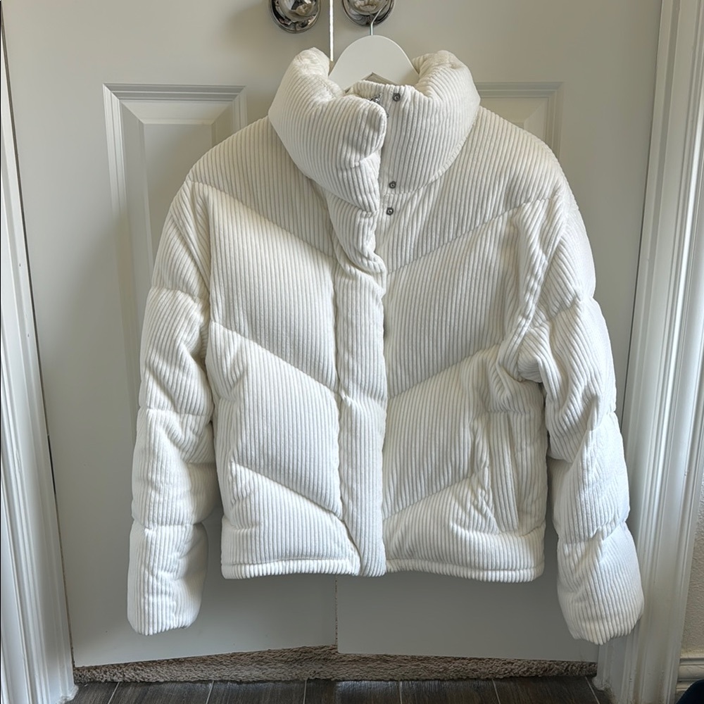 Aritzia White Puffer Jacket
